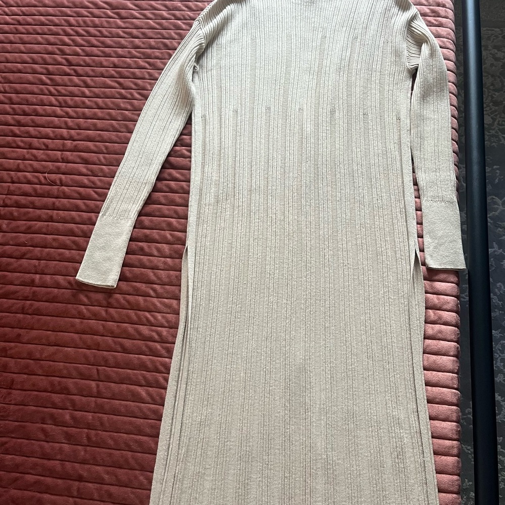 Free People Beige Ribbed Long Cardigan - Picture 5 of 9